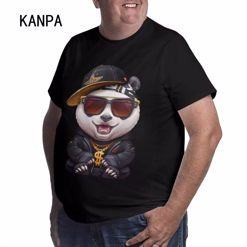 For big gentlemen, wearing oversized short-sleeved tees from our collection of Men’s Fashion is a stylish option. While offering breathability, the Panda Men’s Printed Super Sized Cotton Tee guarantees comfort - Image 4