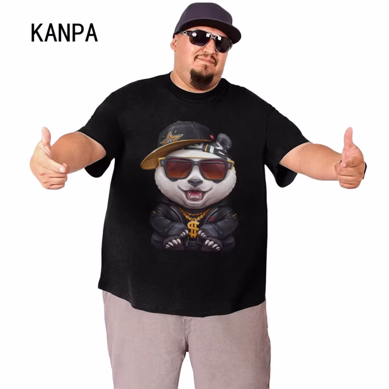 For big gentlemen, wearing oversized short-sleeved tees from our collection of Men’s Fashion is a stylish option. While offering breathability, the Panda Men’s Printed Super Sized Cotton Tee guarantees comfort - Image 5