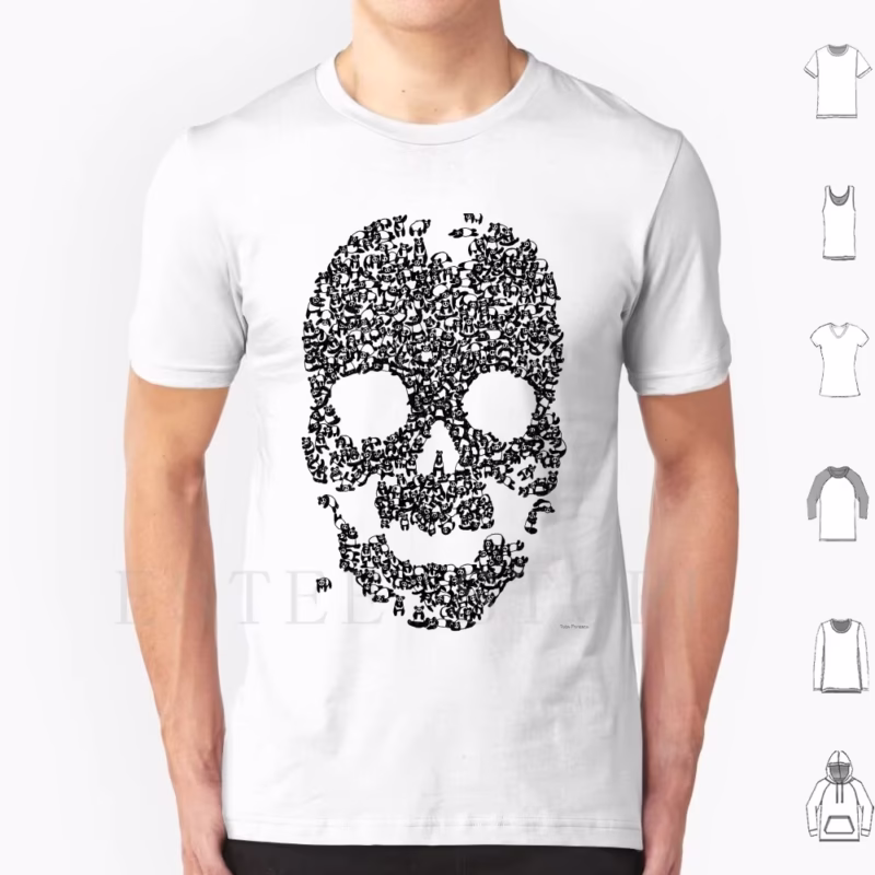 Dia de los Muertos Panda Skull T-Shirt Print Cotton Panda Skull Skeleton Dark Mexican Skull Fonseca Tobe Death of Tobias Fonseca