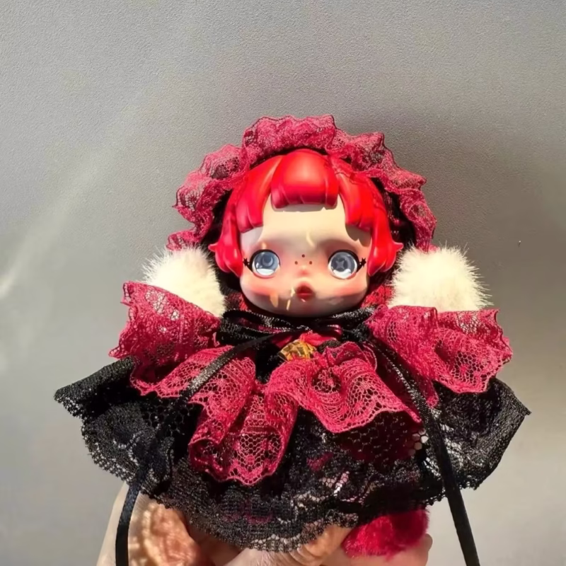 Winter Symphony Series 10cm Baby Clothes: Adorable Skullpanda Cat Cloak Set 10cm Plush Doll Wardrobe - Image 3