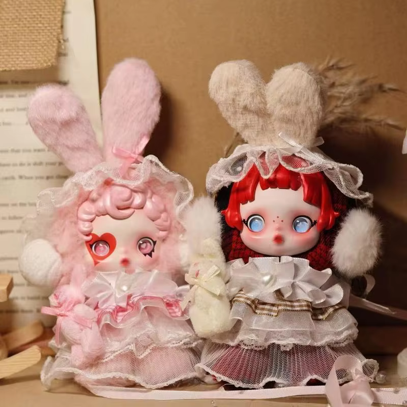 Red Princess Skirt for Skullpanda Vynil Dolls Dress Up Accessories, Universally Adorable Rabbit Dolls for Decoration