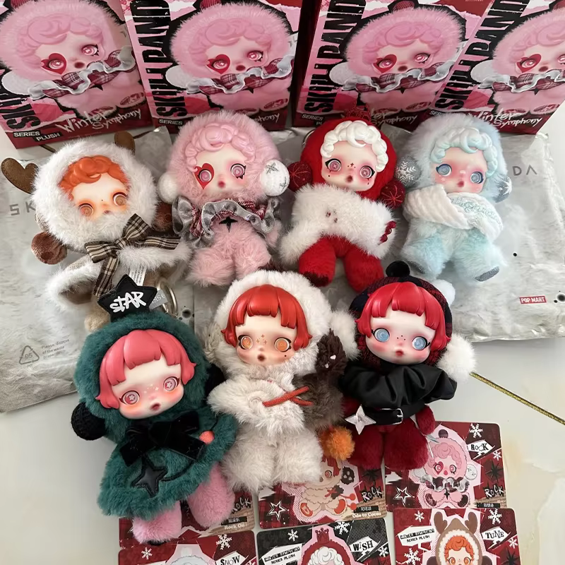 Skullpanda Blind Box 1:1 Replica Keychains Vinyl Face Doll Skullpandas Figuras Backpack Pendant Presents for the Winter Symphony Series