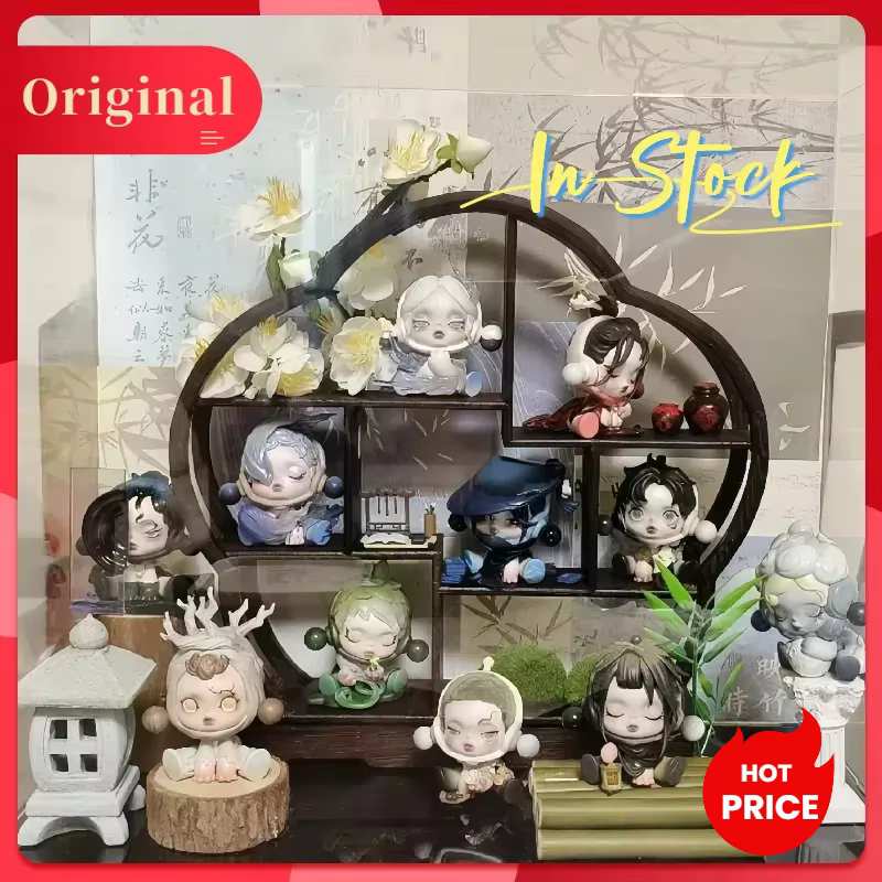 Skullpanda’s Original The Trendy Toy Desktop Doll Mystery Box Birthday Present: The Ink Plum Blossom in the Courtyard Series Blind Box