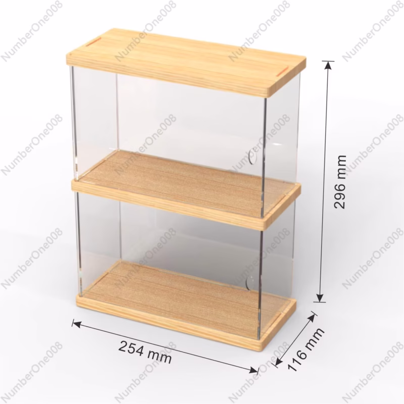 Quad-platform CLAY STORAGE COMPARTMENT BEAR-PANDA SHOWCASE by SKULLPANDA Blind Box Display Case